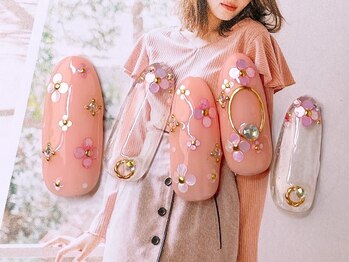 ネイルサロンフォーユー(for u)/ホロ花ネイル♪７９８０