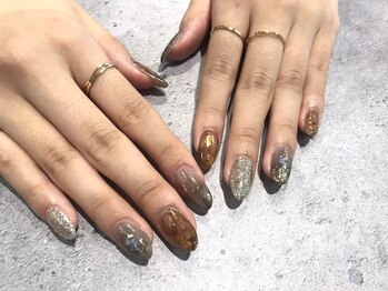 アース ネイルアンドアイラッシュ 小松店(Hair&Make EARTH Nail&Eyelash)/ べっこうネイル　8500