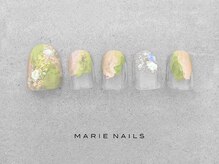 マリー ネイルズ いわきラトブ店(MARIE NAILS)/新規5500円税込 グリーン0213a