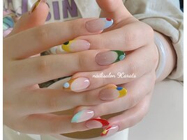 カラフルフレンチアートネイル
