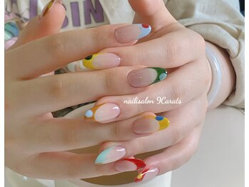 ナインカラット 神田店(9 Carats)/カラフルフレンチアートネイル