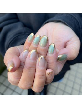 ネイルズニコ(Nails nico)/マグネット×ミラーネイル