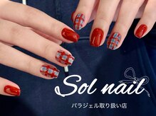 ソルネイル 池袋(Sol Nail)/ブルー&レッドガーリーチェック