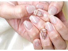 ミナミネイル(MINAMI NAIL)/ワンカラー×リボン