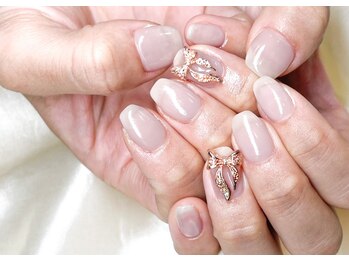ミナミネイル(MINAMI NAIL)/ワンカラー×リボン