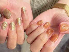 秋アシンメトリーネイル