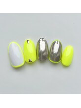 アルセア 上野御徒町店(Alcea)/ミラー　ネオンネイル　夏　黄色