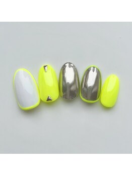 アルセア 上野御徒町店(Alcea)/ミラー　ネオンネイル　夏　黄色