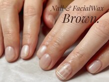 ブラウン(Brown.)/定額シンプルからチェックネイル