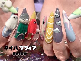 キャラ3Dロングネイル