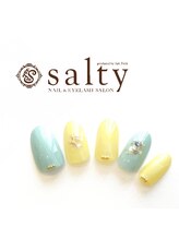 ネイルアンドアイラッシュサロン ソルティ 寺田町(salty)/パステルデザイン