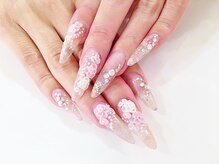 ネイルコレクション ピンク(Nail Collection Pink)/スカルプ付放/3D薔薇・フラワー