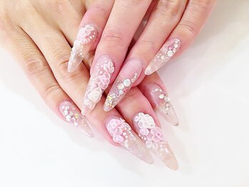 ネイルコレクション ピンク(Nail Collection Pink)/スカルプ付放/3D薔薇・フラワー