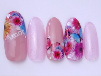ネイリックス 栄ガスビル(NAILX)/鮮やかフラワーネイル☆