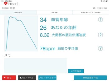 アースフィットネス(EARTH FITNESS)/血管年齢測定