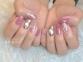 春色天然石ネイル
