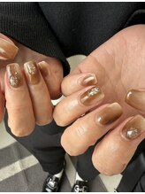 タグネイル(tag nail.)/ブラウンニュアンスネイル