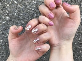 ちぐはぐネイル☆ミラーうねうね