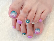 YPネイルの雰囲気（【東久留米×大理石風ネイル】）