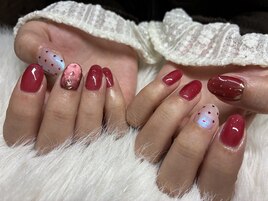 ハート×いちごネイル