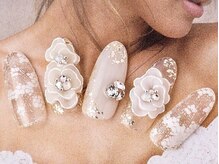 ネイルサロンラグジュアリー 梅田店(LUXURY)/レース風3Dフラワー