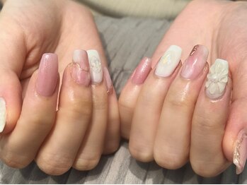 エムスラッシュ ネイル センター北店(M.SLASH)/フラワーニュアンスネイル