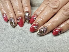 2024秋ネイル【フラワーネイル】