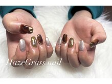 ハズグラスネイル(Haze Grass nail)/成人式ネイル