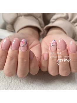 ジェルメ(germer)/手描き水彩フラワーネイル！