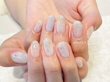 ネイルサロン イントゥ(into_)/ニュアンス　ブルー　ホログラム