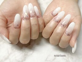 ホワイトグラデーション×ホロ
