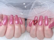 アネラ ネイルズ(Anela_nails)/ピンクオーロラ+パーツ