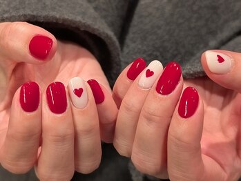 ラバーズ 福岡三越店(LOVERS)/Inoue/シンプルハートネイル