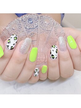 フォフォネイル 自由が丘(Fofo nail)/【ネオンヒョウ柄】
