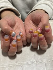 3色キャンドルネイル