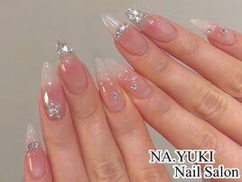 ミモザピンクワンカラーネイル夏