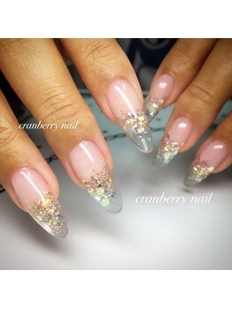 クランベリーネイル 代官山 恵比寿(cranberry nail)/ラメグラデーション　スカルプ