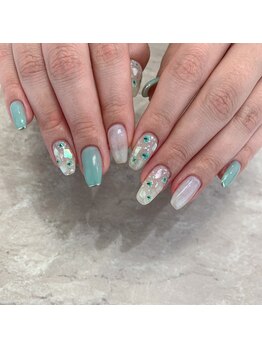 シェル×押し花