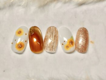 ネウィ ネイル 銀座(newi nail)/パラジェル　ひまわりネイル