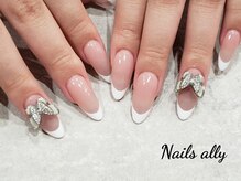 ネイルズアリー 立川店(Nails ally)/バタフライネイル×フレンチ×秋