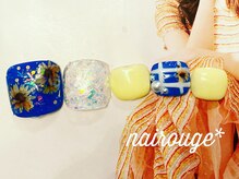 ネイル―ジュ 札幌大通店(nairouge*)/ひまわりフットネイル♪