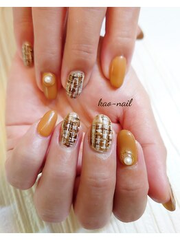 カオ ネイル(kao nail)/茶系ツィード
