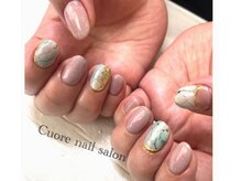 クオレ 布施店(cuore)/大理石柄ラメネイル