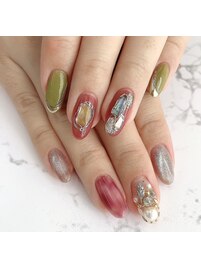 秋冬 ニュアンスネイル