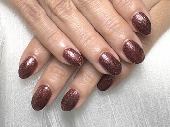 ユニネイル 池袋(Uni Nail)/ラメボルドーネイル♪