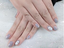 ラメグラ・パール・雪だるま