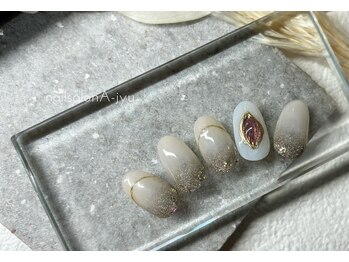 ネイルサロン アージュ(Nail Salon A jyu)/ラメグラホワイトネイル