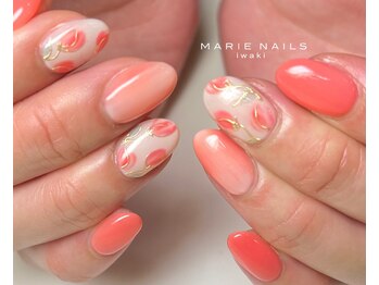 マリー ネイルズ いわきラトブ店(MARIE NAILS)/フラワー　7700円税込 0313c