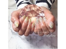 ミルフローラ(Milluflora)の雰囲気（アシンメトリーでキラキラネイル☆）