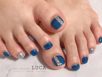 ネイルアトリエルカ(nail atelier LUCA)/W-280 ネイビーシンプルフット